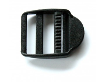 Passant Double + Languette noir 25 mm