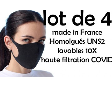 PACK de 4 MASQUES RÉUTILISABLES HOMOLOGUÉS