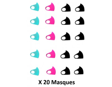 PACK FAMILLE COLOR DE 20 MASQUES CONFORT 10 LAVAGES- 0.19€/UTILISATION